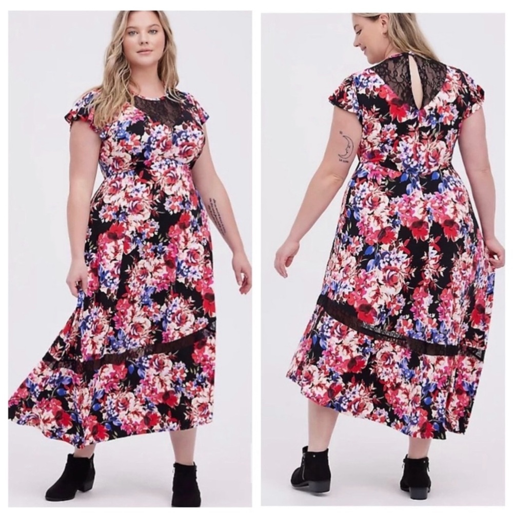 Floral Black Dress